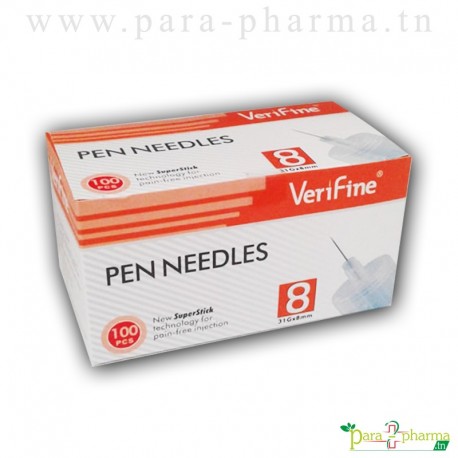 Verifine Aiguilles pour stylos à insuline 8mm
